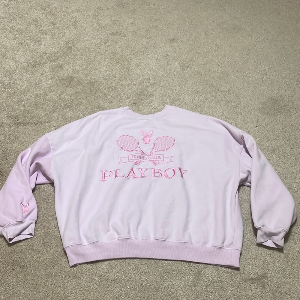 Baby pink playboy sweatshirt/ crew neck